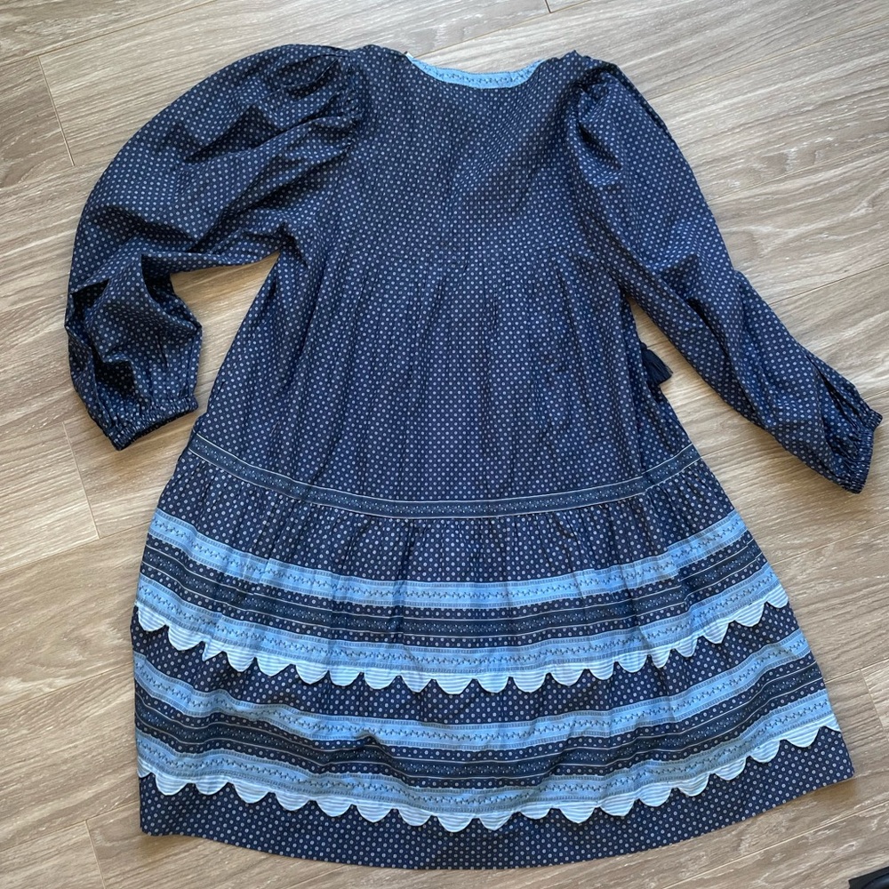 Sea New York Palmer Tunic Dress Sz S EUC Blue Long Sleeve 100% Cotton - Picture 13 of 15